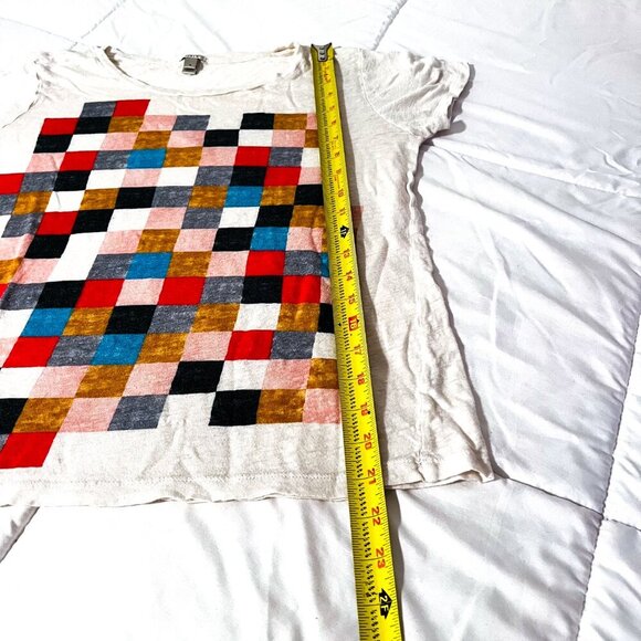 J. Crew Grid Block Linen tee! Celebrity Fave. Small - Picture 11 of 11